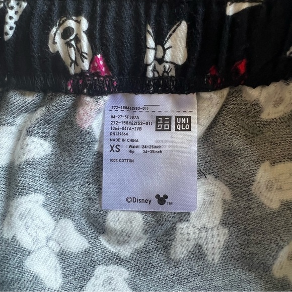 UNIQLO WOMEN Disney Minnie Mouse Black Pants Size XS 100% Cotton New no tags. - Picture 4 of 5
